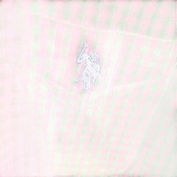 U.S. Polo Assn. Mens Pink Gingham Button-Down Shirt XXL Cotton/Polyester - Picture 2 of 5